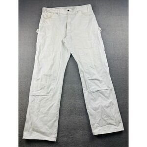 Dickies Painter's Carpenter Pants Men 36x32 White Double Knee Workwear Utility